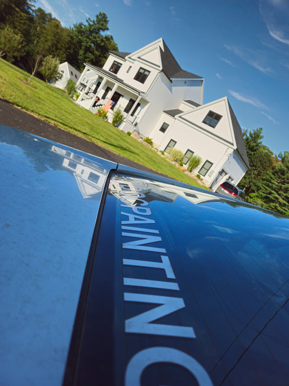 Holbrook farmhouse front door with a high-gloss finish using Fine Paints of Europe