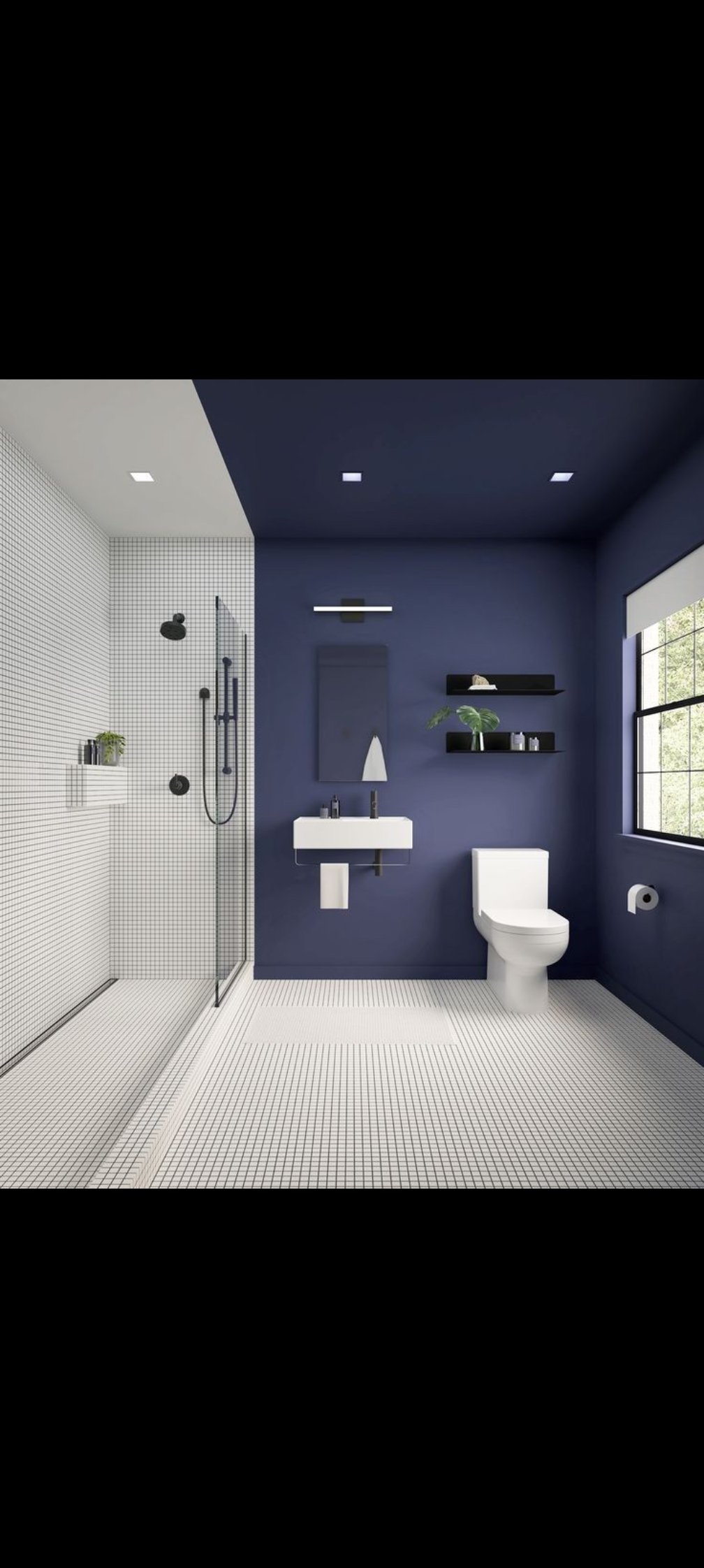 Custom blue paint color for a vibrant interior living space